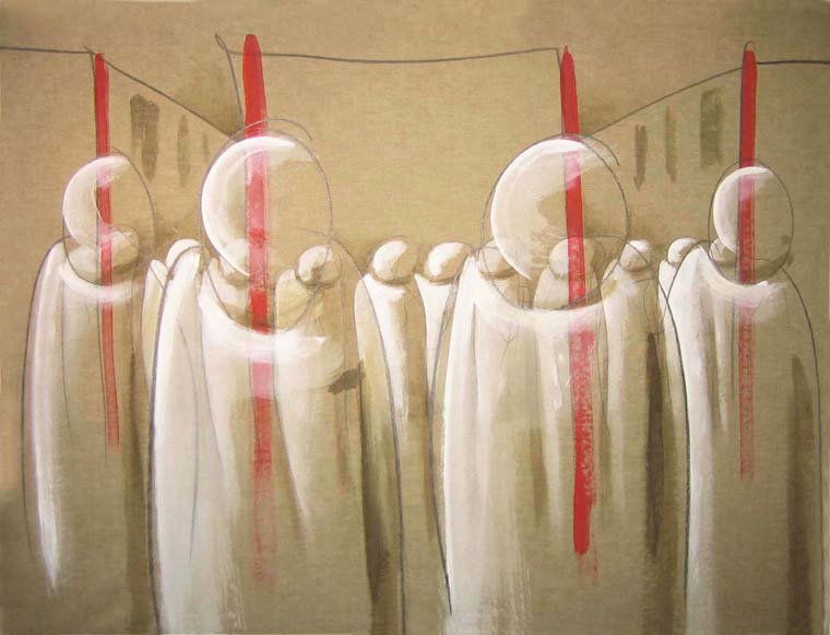 Etnias 03 — Acrílico y grafito sobre lienzo crudo 80 x 100 cm