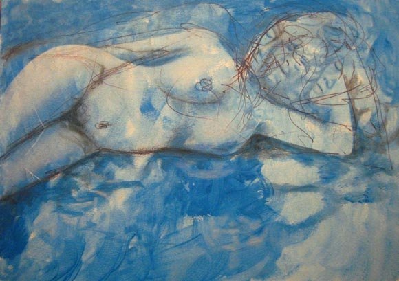 Agua 01 / Cadaqués — Acrílico sobre papel 20 x 30 cm