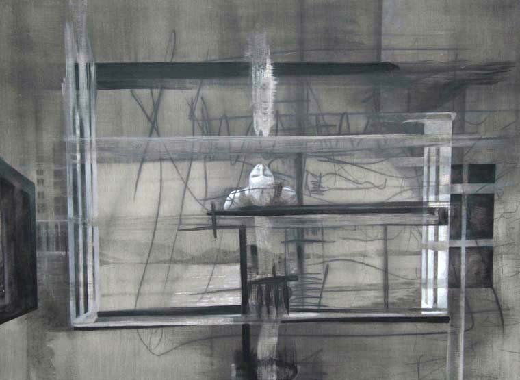 Barceloneta — Acrílico y grafito sobre lienzo 70 x 100 cm