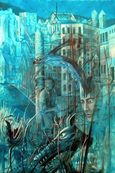 Vill Noche / Innsbruck — Acrílico sobre lienzo 100 x 70 cm