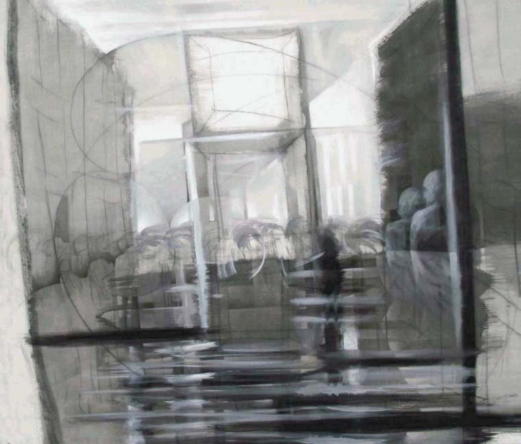 Paseo 1 — Acrílico y grafito sobre lienzo 130 x 150 cm