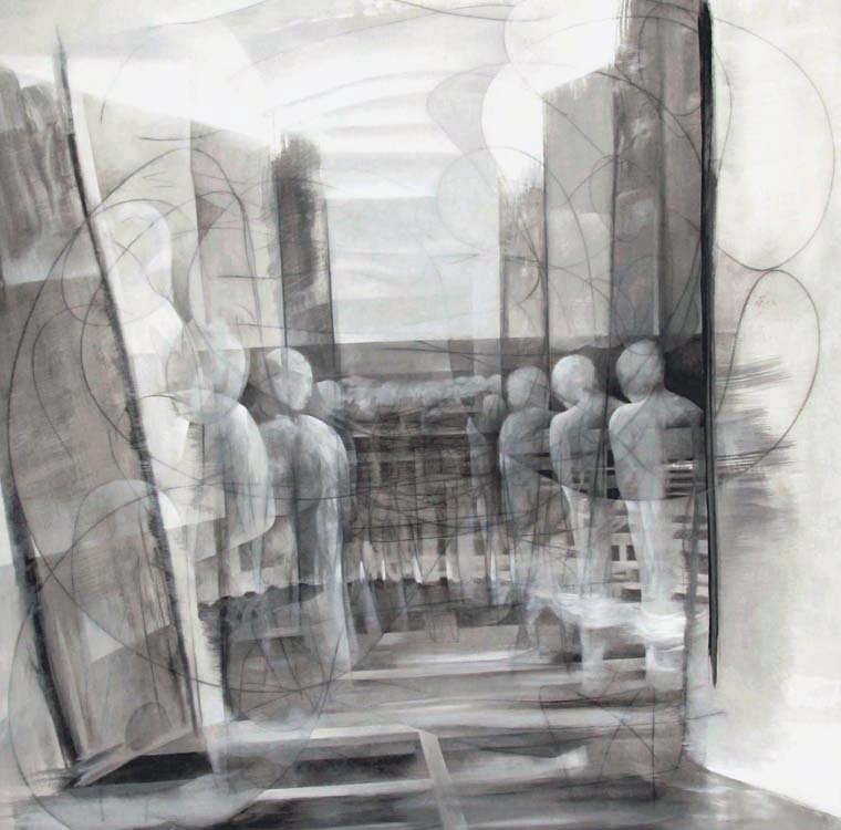 Paseo 2 — Acrílico y grafito sobre lienzo 150 x 150 cm