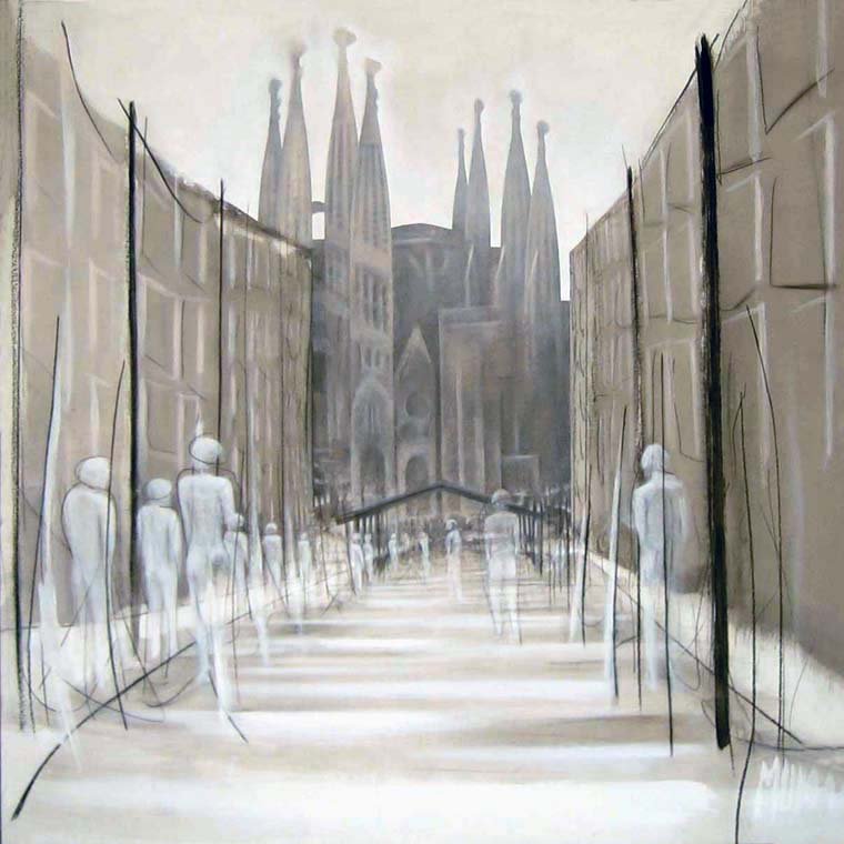 Sagrada Familia — Acrílico y grafito sobre lienzo 150 x 150 cm