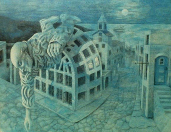 San Juan / Cadaqués — Acrílico sobre papel 30 x 50 cm