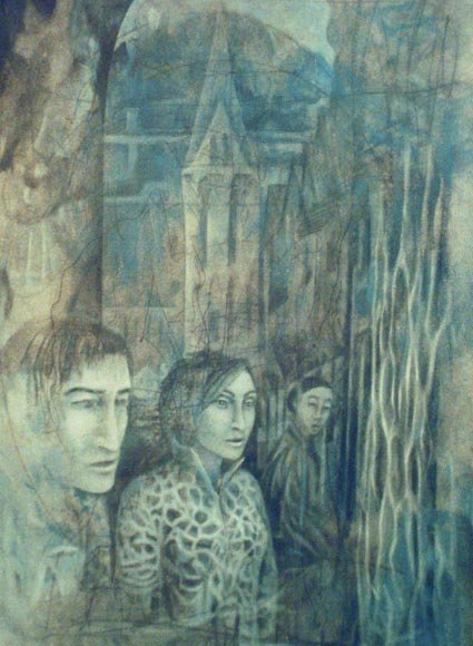 Goldenes Dachl — Acrílico sobre papel 30 x 20 cm