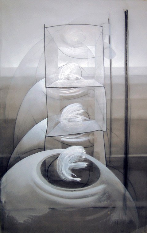 Multitud 4 — Acrílico y grafito sobre lienzo 160 x 100 cm